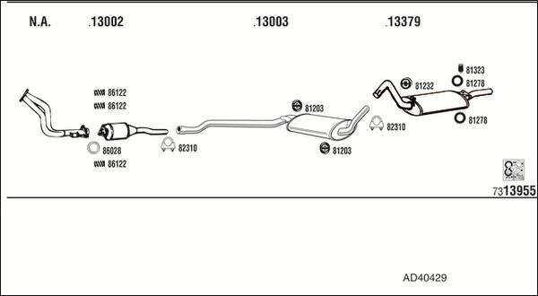 Fonos AD40429 - Система випуску ОГ autocars.com.ua