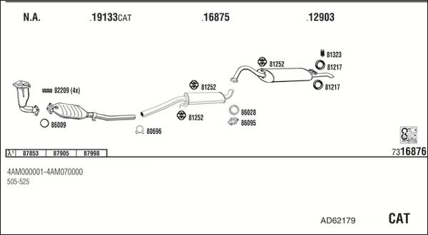 Fonos AD62179 - Система випуску ОГ autocars.com.ua