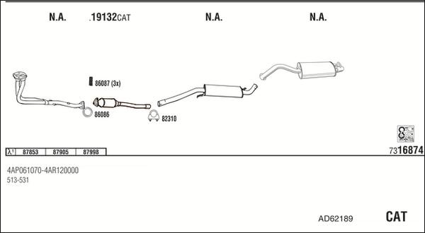 Fonos AD62189 - Система випуску ОГ autocars.com.ua