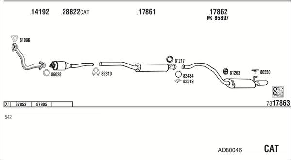 Fonos AD80046 - Система випуску ОГ autocars.com.ua
