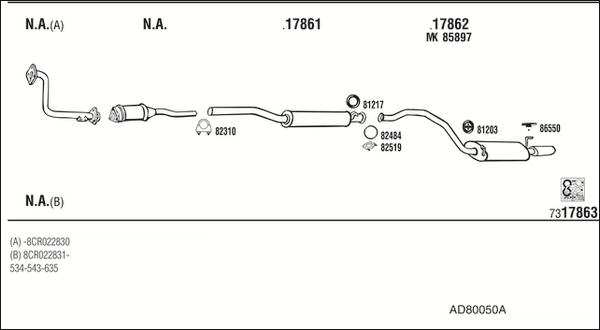 Fonos AD80050A - Система випуску ОГ autocars.com.ua