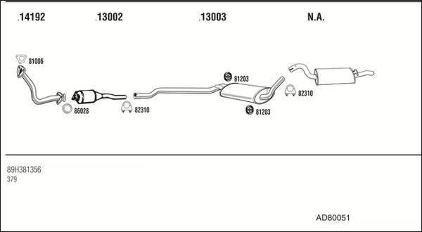 Fonos AD80051 - Система випуску ОГ autocars.com.ua
