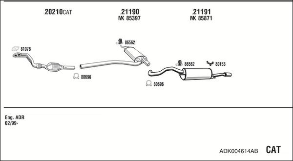 Fonos ADK004614AB - Система випуску ОГ autocars.com.ua
