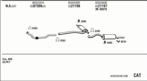 Fonos ADK004615B - Система випуску ОГ autocars.com.ua