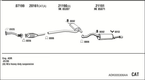 Fonos ADK005306AA - Система випуску ОГ autocars.com.ua