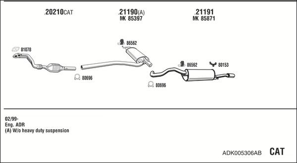 Fonos ADK005306AB - Система випуску ОГ autocars.com.ua