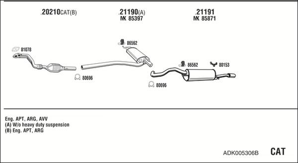 Fonos ADK005306B - Система випуску ОГ autocars.com.ua