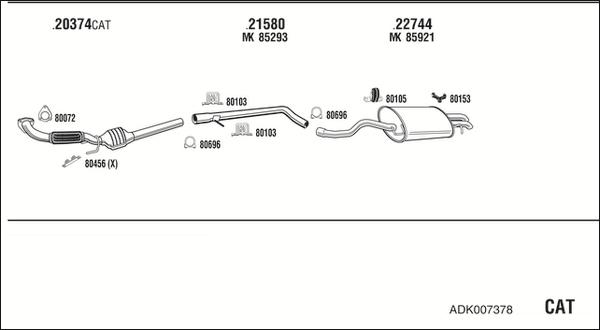 Fonos ADK007378 - Система випуску ОГ autocars.com.ua