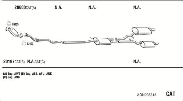 Fonos ADK008315 - Система випуску ОГ autocars.com.ua