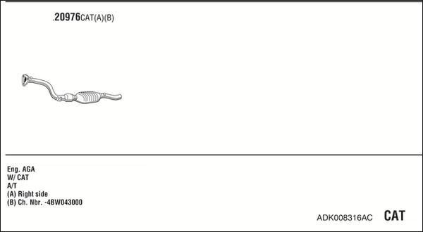 Fonos ADK008316AC - Система випуску ОГ autocars.com.ua