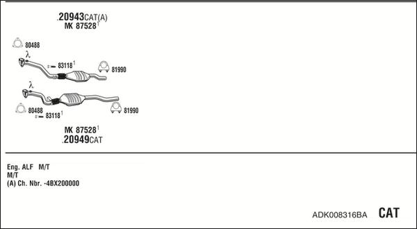 Fonos ADK008316BA - Система випуску ОГ autocars.com.ua