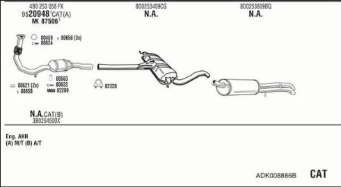 Fonos ADK008886B - Система випуску ОГ autocars.com.ua