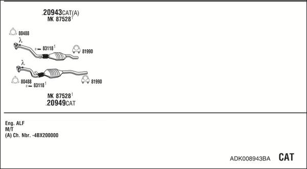 Fonos ADK008943BA - Система випуску ОГ autocars.com.ua