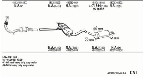 Fonos ADK008947AA - Система випуску ОГ autocars.com.ua