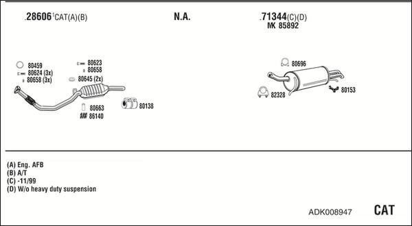 Fonos ADK008947 - Система випуску ОГ autocars.com.ua