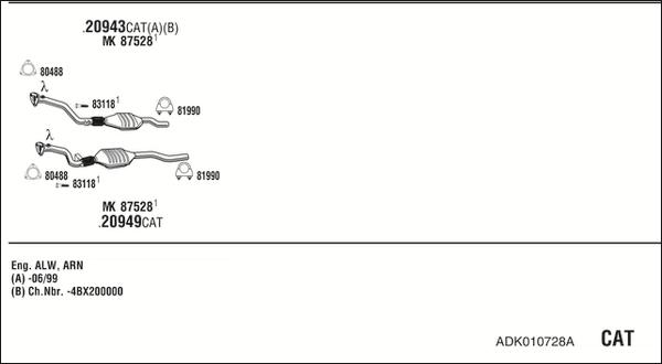 Fonos ADK010728A - Система випуску ОГ autocars.com.ua