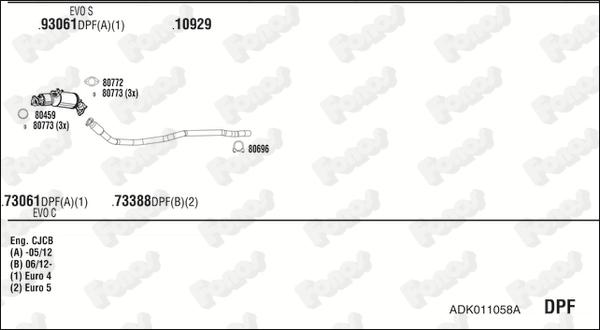 Fonos ADK011058A - Система випуску ОГ autocars.com.ua