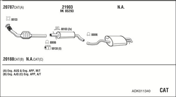 Fonos ADK011340 - Система випуску ОГ autocars.com.ua