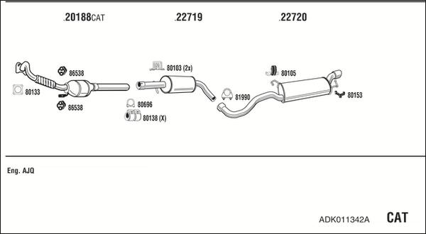Fonos ADK011342A - Система випуску ОГ autocars.com.ua