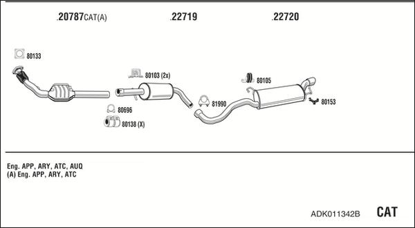 Fonos ADK011342B - Система випуску ОГ autocars.com.ua