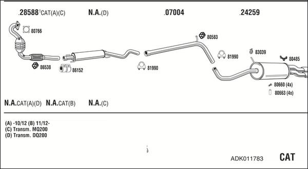 Fonos ADK011783 - Система випуску ОГ autocars.com.ua