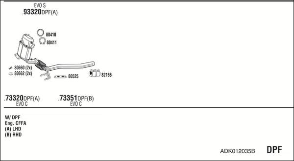Fonos ADK012035B - Система випуску ОГ autocars.com.ua