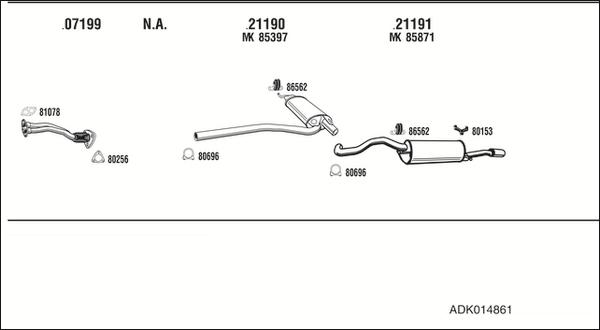 Fonos ADK014861 - Система випуску ОГ autocars.com.ua