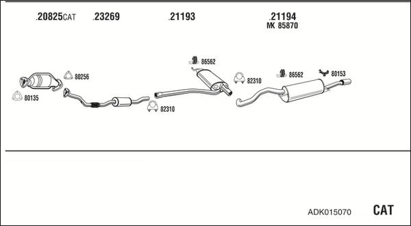 Fonos ADK015070 - Система випуску ОГ autocars.com.ua