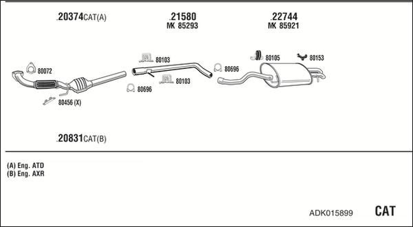 Fonos ADK015899 - Система випуску ОГ autocars.com.ua