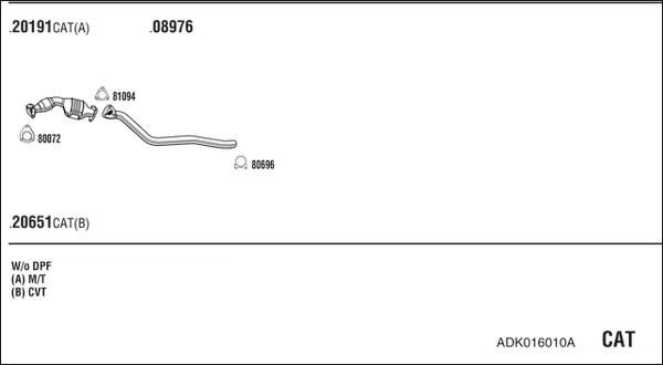 Fonos ADK016010A - Система випуску ОГ autocars.com.ua