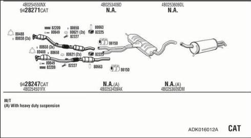 Fonos ADK016012A - Система випуску ОГ autocars.com.ua
