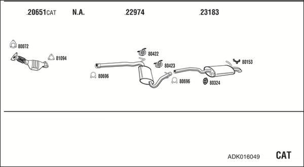 Fonos ADK016049 - Система випуску ОГ autocars.com.ua