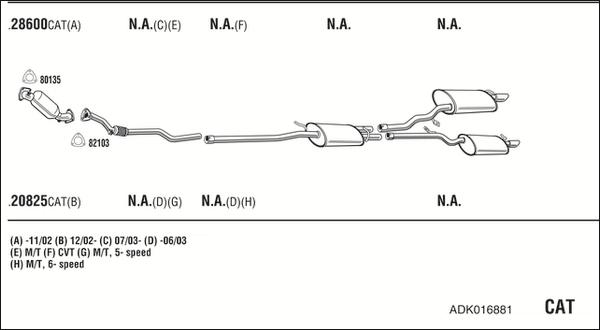 Fonos ADK016881 - Система випуску ОГ autocars.com.ua