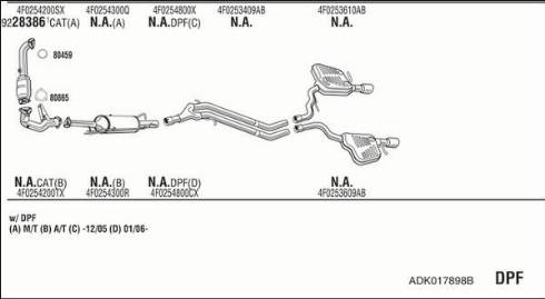 Fonos ADK017898B - Система випуску ОГ autocars.com.ua