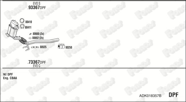 Fonos ADK018357B - Система випуску ОГ autocars.com.ua