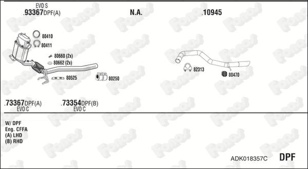 Fonos ADK018357C - Система випуску ОГ autocars.com.ua