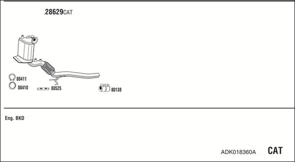 Fonos ADK018360A - Система випуску ОГ autocars.com.ua