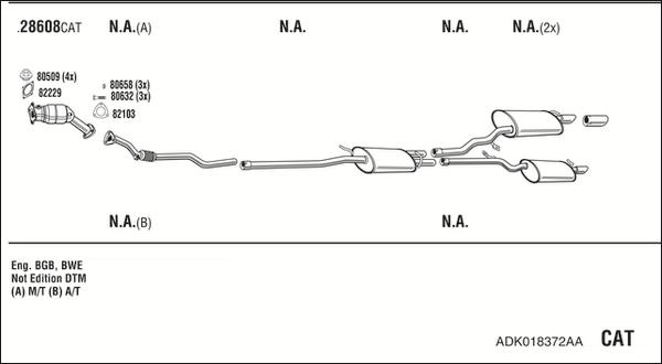 Fonos ADK018372AA - Система випуску ОГ autocars.com.ua