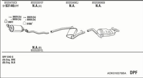 Fonos ADK018376BA - Система випуску ОГ autocars.com.ua