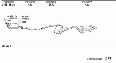 Fonos ADK018400BA - Система випуску ОГ autocars.com.ua