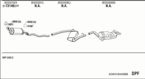 Fonos ADK018400BB - Система випуску ОГ autocars.com.ua