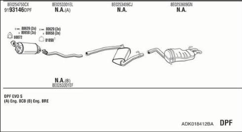 Fonos ADK018412BA - Система випуску ОГ autocars.com.ua