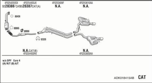 Fonos ADK018415AB - Система випуску ОГ autocars.com.ua