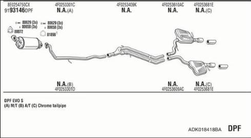 Fonos ADK018418BA - Система випуску ОГ autocars.com.ua