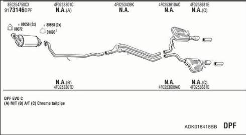 Fonos ADK018418BB - Система випуску ОГ autocars.com.ua