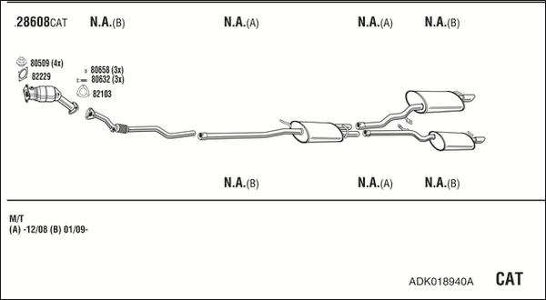 Fonos ADK018940A - Система випуску ОГ autocars.com.ua