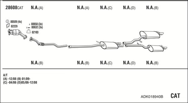 Fonos ADK018940B - Система випуску ОГ autocars.com.ua