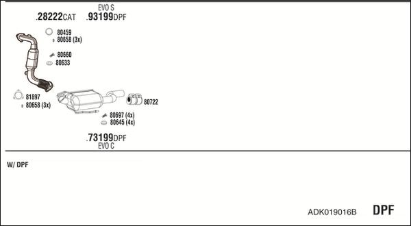 Fonos ADK019016B - Система випуску ОГ autocars.com.ua