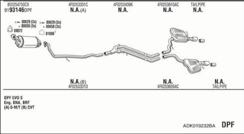 Fonos ADK019232BA - Система випуску ОГ autocars.com.ua