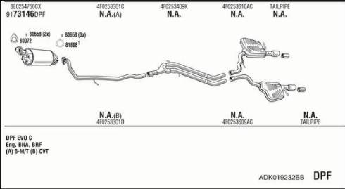 Fonos ADK019232BB - Система випуску ОГ autocars.com.ua